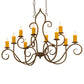 Meyda Lighting Clifton 48" 10-Light Organic Rust Chandelier With Amber Faux Candlelight