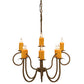 Meyda Lighting Clifton 48" 10-Light Organic Rust Chandelier With Amber Faux Candlelight