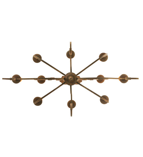 Meyda Lighting Clifton 48" 10-Light Organic Rust Chandelier With Amber Faux Candlelight