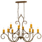 Meyda Lighting Clifton 48" 10-Light Organic Rust Chandelier With Amber Faux Candlelight