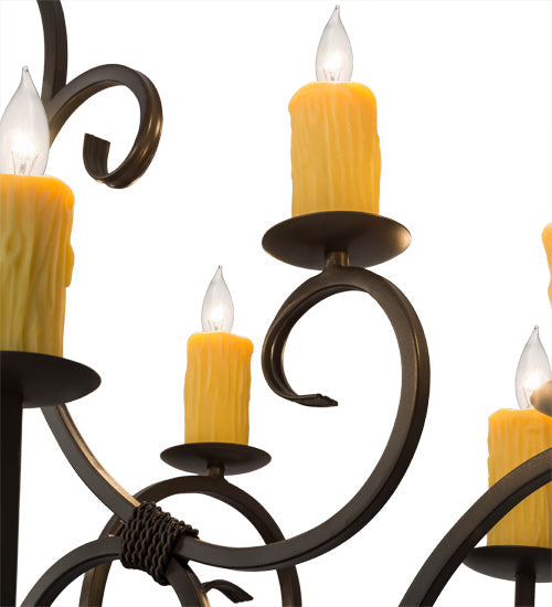 Meyda Lighting Clifton 48" 10-Light Timeless Bronze Island Chandelier With Ivory Faux Candlelight