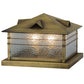 Meyda Lighting Clinton 20" 2-Light Antique Brass Arrowhead Outdoor Pier Mount Light With Clear Granite Shade Glass