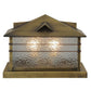 Meyda Lighting Clinton 20" 2-Light Antique Brass Arrowhead Outdoor Pier Mount Light With Clear Granite Shade Glass