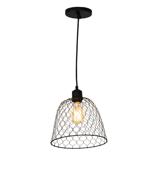 Meyda Lighting Cloche 10" Solar Black Pendant Light