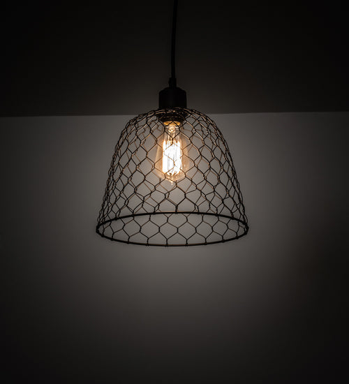 Meyda Lighting Cloche 10" Solar Black Pendant Light
