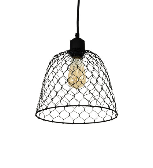Meyda Lighting Cloche 10" Solar Black Pendant Light
