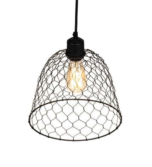 Meyda Lighting Cloche 10" Solar Black Pendant Light