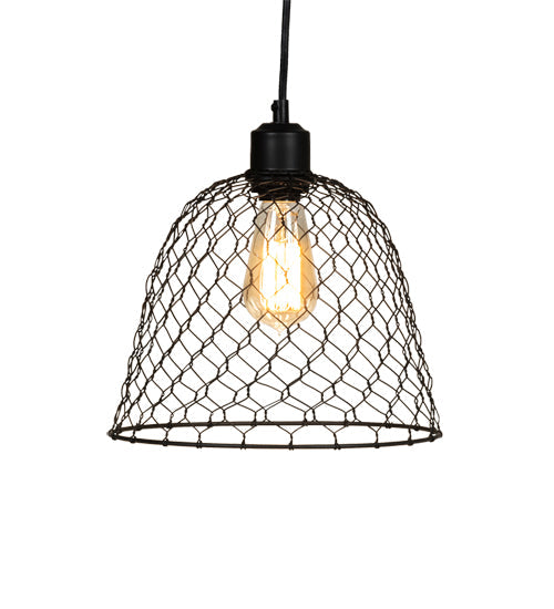 Meyda Lighting Cloche 10" Solar Black Pendant Light