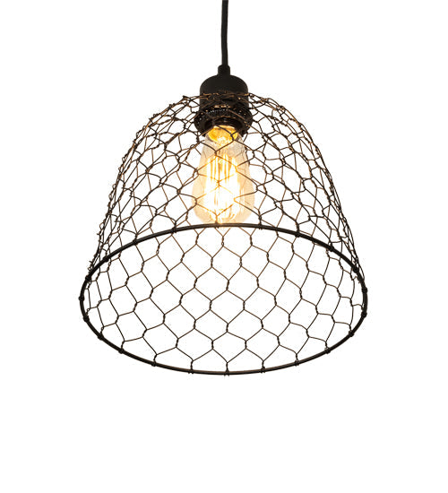 Meyda Lighting Cloche 10" Solar Black Pendant Light