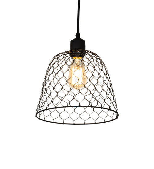 Meyda Lighting Cloche 10" Solar Black Pendant Light