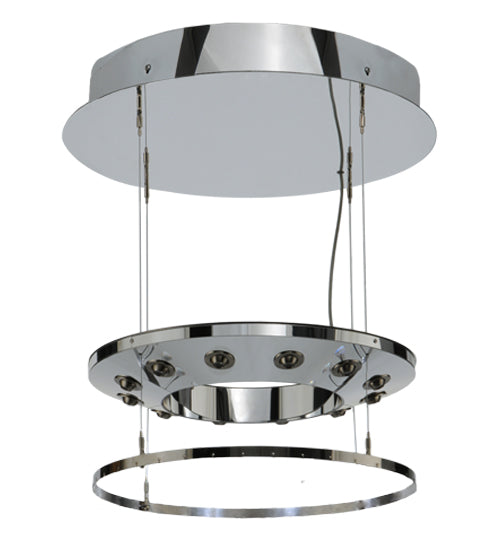 Meyda Lighting Close Encounters 26" 12-Light LED Silver Pendant Light