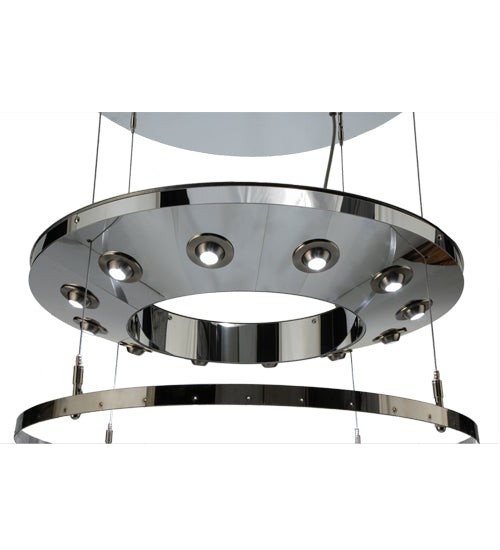 Meyda Lighting Close Encounters 26" 12-Light LED Silver Pendant Light
