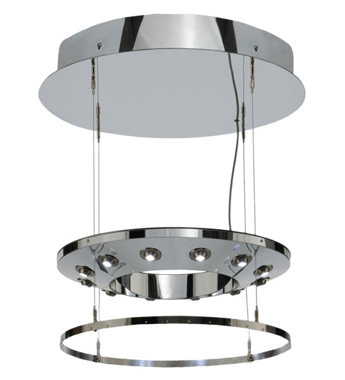 Meyda Lighting Close Encounters 26" 12-Light LED Silver Pendant Light