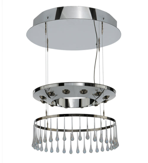 Meyda Lighting Close Encounters 26" 12-Light Polished Aluminum Pendant Light With Crystal