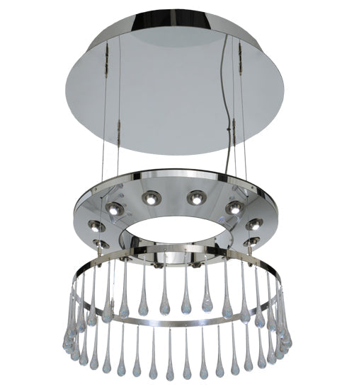 Meyda Lighting Close Encounters 26" 12-Light Polished Aluminum Pendant Light With Crystal
