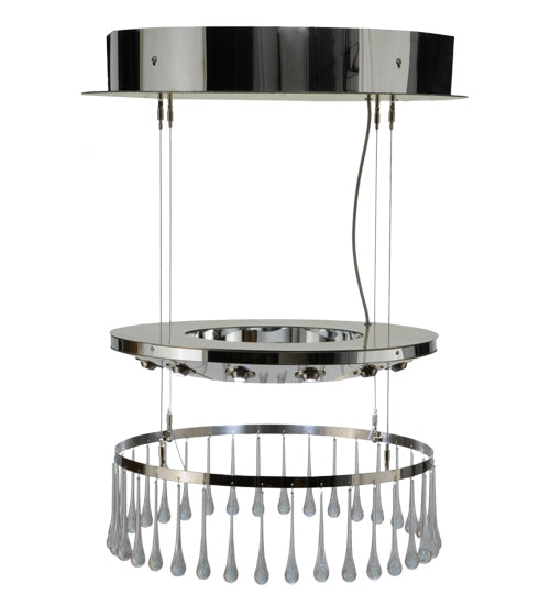 Meyda Lighting Close Encounters 26" 12-Light Polished Aluminum Pendant Light With Crystal