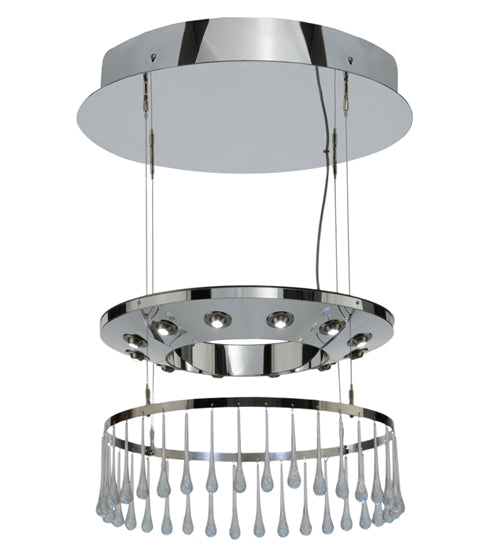 Meyda Lighting Close Encounters 26" 12-Light Polished Aluminum Pendant Light With Crystal