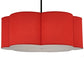 Meyda Lighting Cloud 48" 6-Light Textured Black Pendant Light With Red Textrene Shade