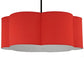 Meyda Lighting Cloud 48" 6-Light Textured Black Pendant Light With Red Textrene Shade