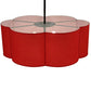 Meyda Lighting Cloud 48" 6-Light Textured Black Pendant Light With Red Textrene Shade