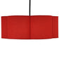 Meyda Lighting Cloud 48" 6-Light Textured Black Pendant Light With Red Textrene Shade