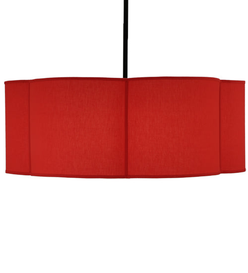 Meyda Lighting Cloud 48" 6-Light Textured Black Pendant Light With Red Textrene Shade