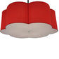 Meyda Lighting Cloud 48" 6-Light Textured Black Pendant Light With Red Textrene Shade