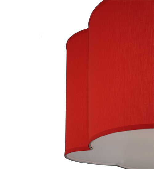 Meyda Lighting Cloud 48" 6-Light Textured Black Pendant Light With Red Textrene Shade