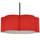 Meyda Lighting Cloud 48" 6-Light Textured Black Pendant Light With Red Textrene Shade