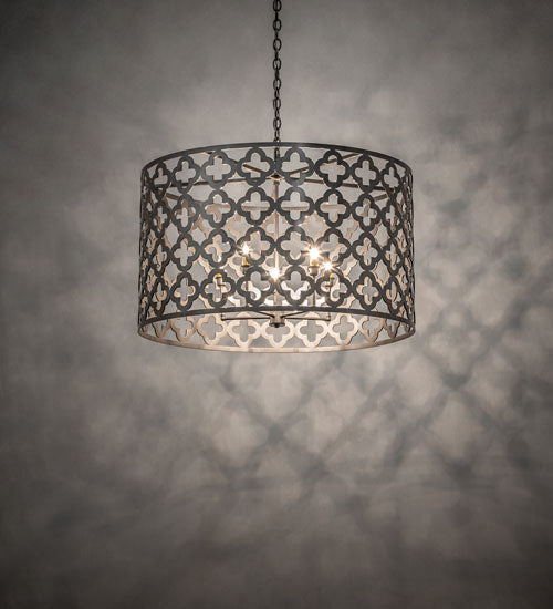 Meyda Lighting Clover 34" 5-Light Black Chrome Pendant Light