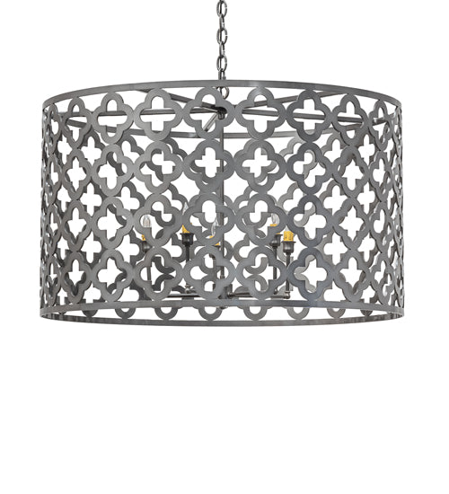 Meyda Lighting Clover 34" 5-Light Black Chrome Pendant Light