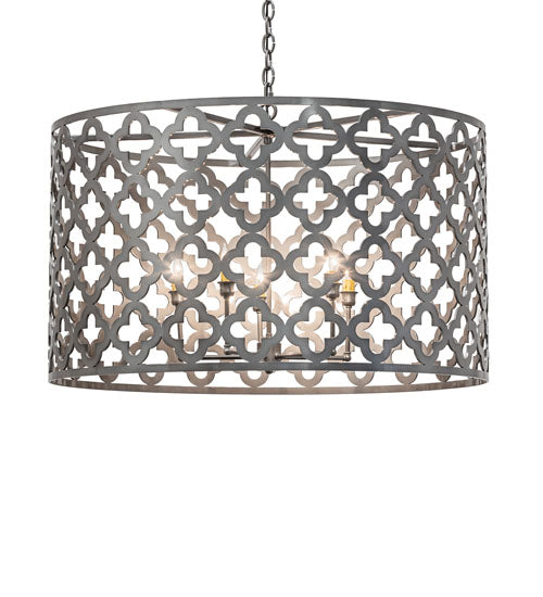 Meyda Lighting Clover 34" 5-Light Black Chrome Pendant Light