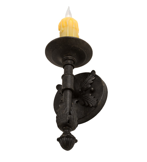 Meyda Lighting Clovis 5" Golden Bronze Wall Sconce With Ivory Faux Candlelight