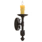 Meyda Lighting Clovis 5" Golden Bronze Wall Sconce With Ivory Faux Candlelight