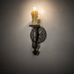 Meyda Lighting Clovis 5" Oil Rubbed Bronze Wall Sconce With Ivory Faux Candlelight