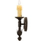 Meyda Lighting Clovis 5" Oil Rubbed Bronze Wall Sconce With Ivory Faux Candlelight