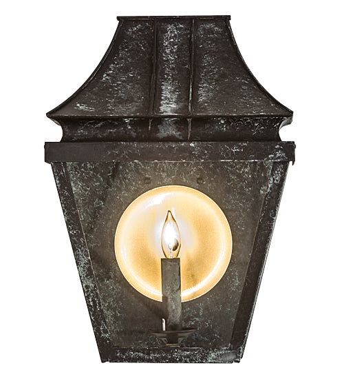 Meyda Lighting Coach 13" Craftsman Verdigris Darien Wall Sconce With Clear Shade Glass