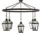 Meyda Lighting Coach 68" 15-Light Black Chandelier With Clear Seeded Shade Glass