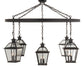 Meyda Lighting Coach 68" 15-Light Black Chandelier With Clear Seeded Shade Glass
