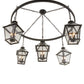 Meyda Lighting Coach 68" 15-Light Black Chandelier With Clear Seeded Shade Glass