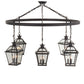 Meyda Lighting Coach 68" 15-Light Black Chandelier With Clear Seeded Shade Glass