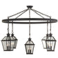 Meyda Lighting Coach 68" 15-Light Black Chandelier With Clear Seeded Shade Glass