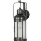 Meyda Lighting Coachman 6" Craftsman Brown Hanging Wall Sconce With Clear Shade Glass