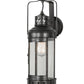 Meyda Lighting Coachman 6" Craftsman Brown Hanging Wall Sconce With Clear Shade Glass