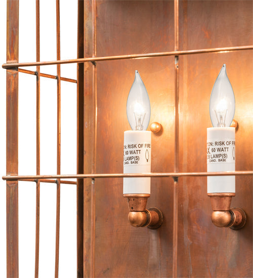 Meyda Lighting Coachman 9" 2-Light Vintage Copper Avignon Lantern Hanging Wall Sconce