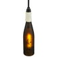 Meyda Lighting Coastal Collection 5" Black Anchor Mini Pendant Light With Amber Wine Bottle Shade Glass