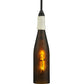 Meyda Lighting Coastal Collection 5" Black Anchor Mini Pendant Light With Amber Wine Bottle Shade Glass