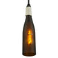 Meyda Lighting Coastal Collection 5" Black Anchor Mini Pendant Light With Amber Wine Bottle Shade Glass