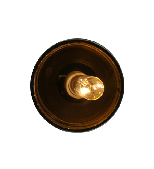 Meyda Lighting Coastal Collection 5" Black Anchor Mini Pendant Light With Amber Wine Bottle Shade Glass