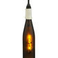 Meyda Lighting Coastal Collection 5" Black Anchor Mini Pendant Light With Amber Wine Bottle Shade Glass
